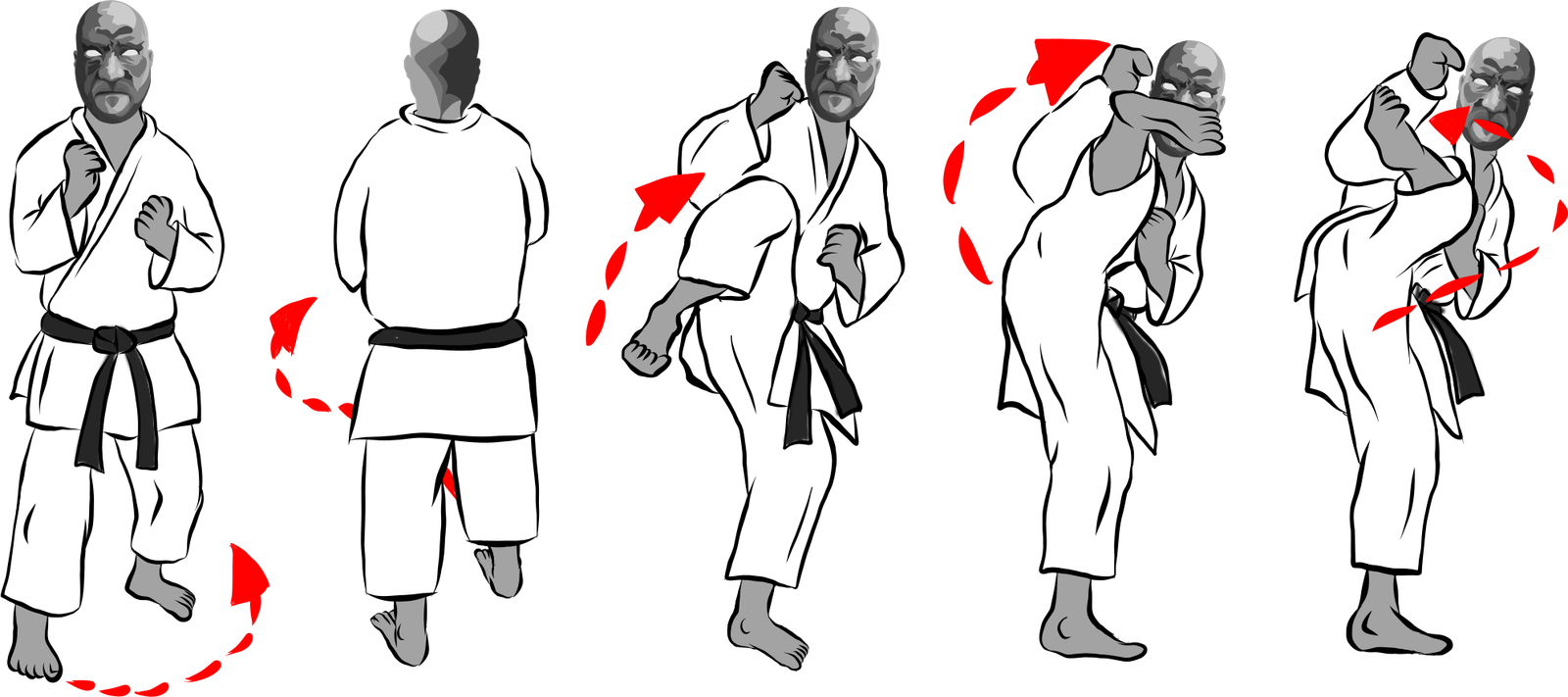 Ushiro ura mawashi geri (Spinning Inside-Out Roundhouse Kick)